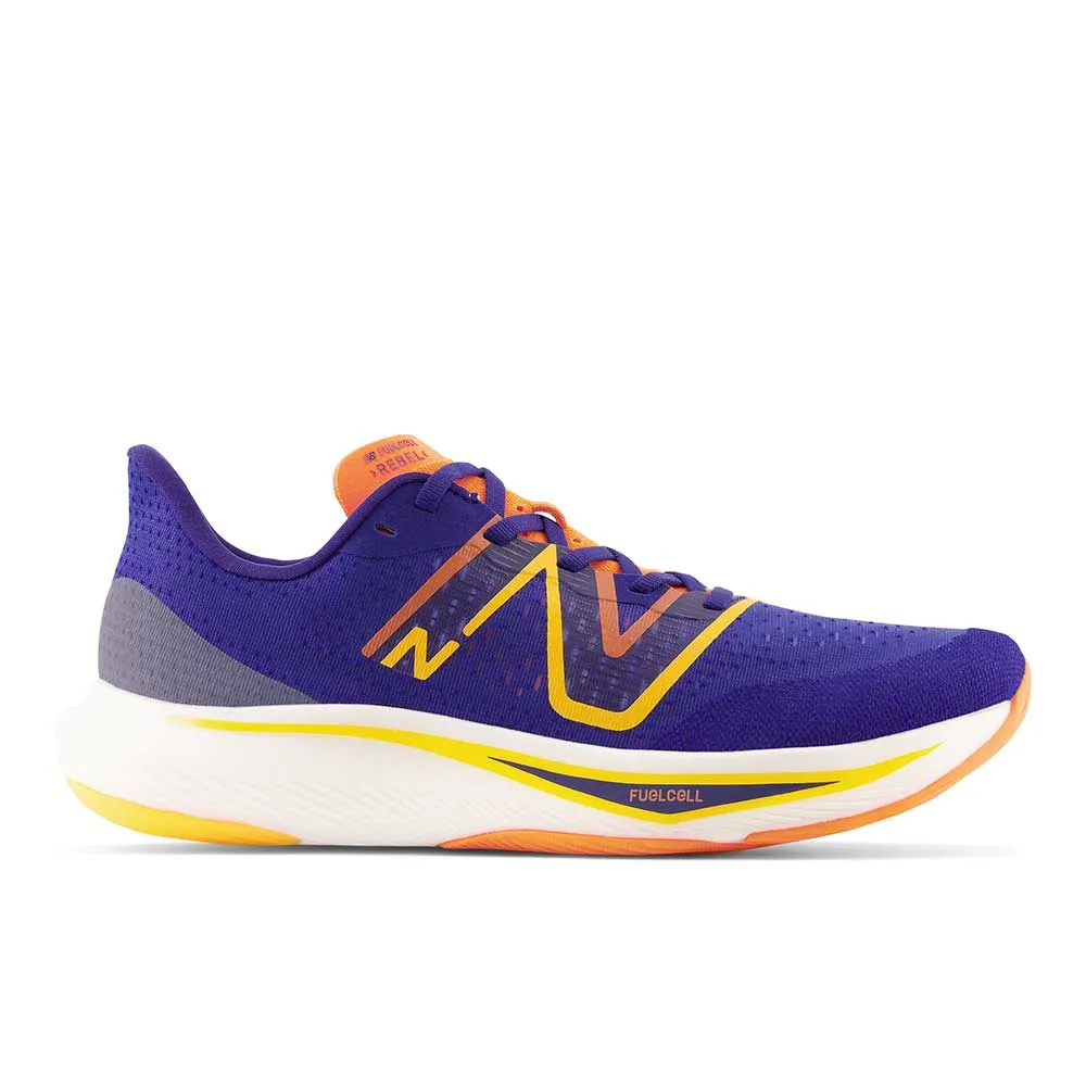 Men's New Balance FuelCell Rebel v3, Victory Blue/Vibrant Apricot, 12.5 D Medium