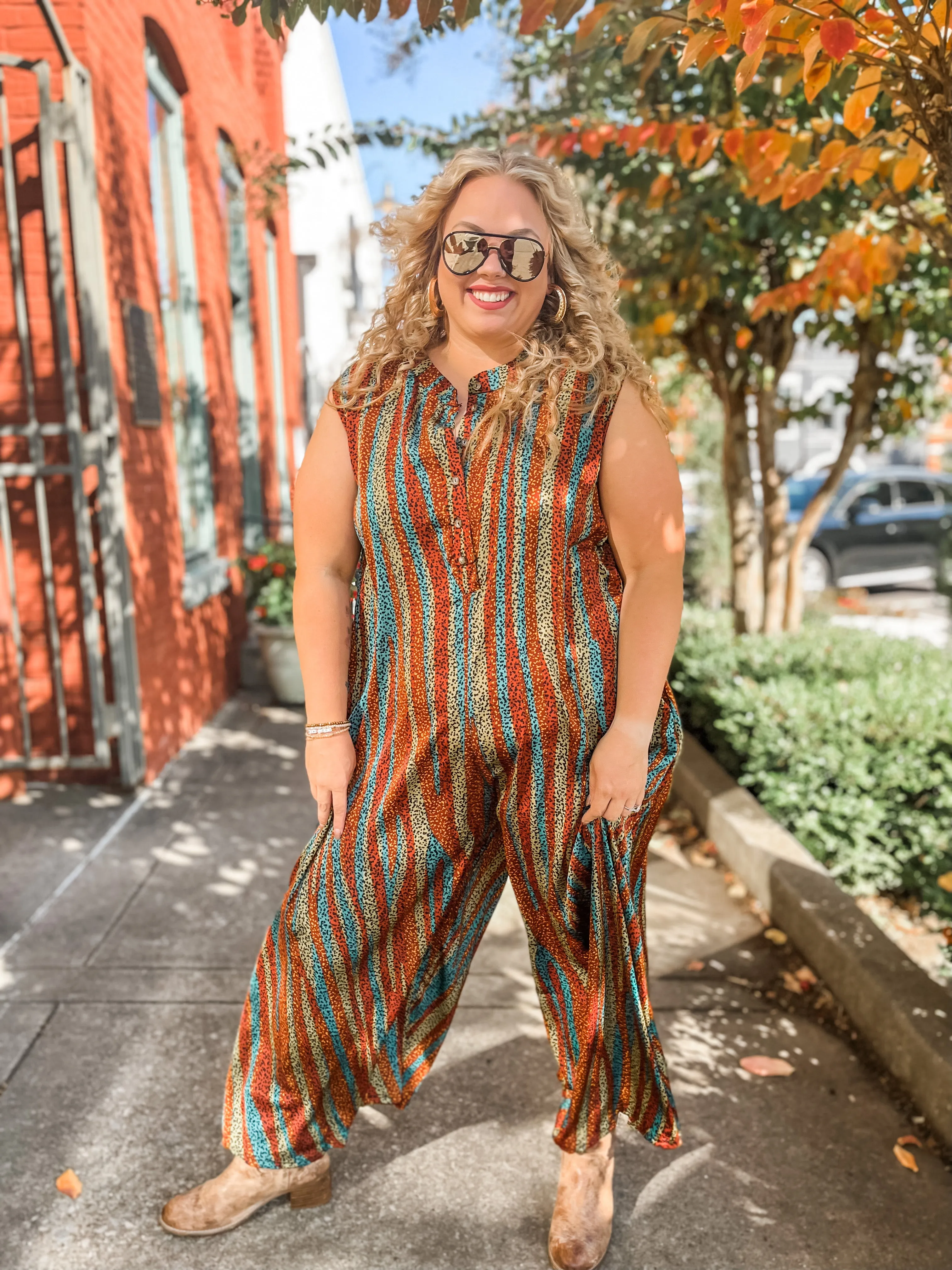 Miami Lights Button Jumpsuit