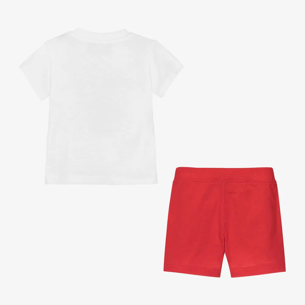 Moschino T-Shirt&Shorts Logo Red-White