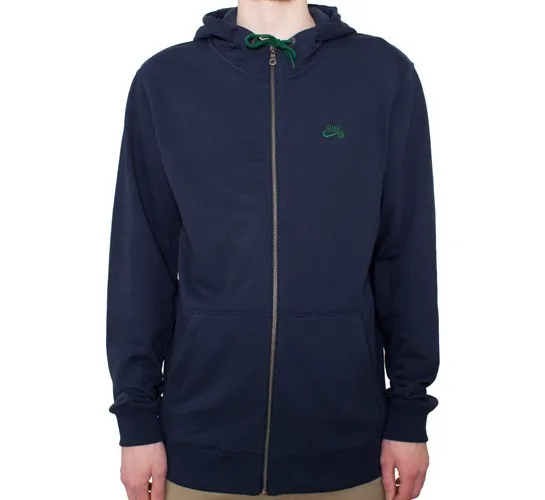 Nike SB Full Zip Icon Hoody II (Obsidian/Gorge Green)