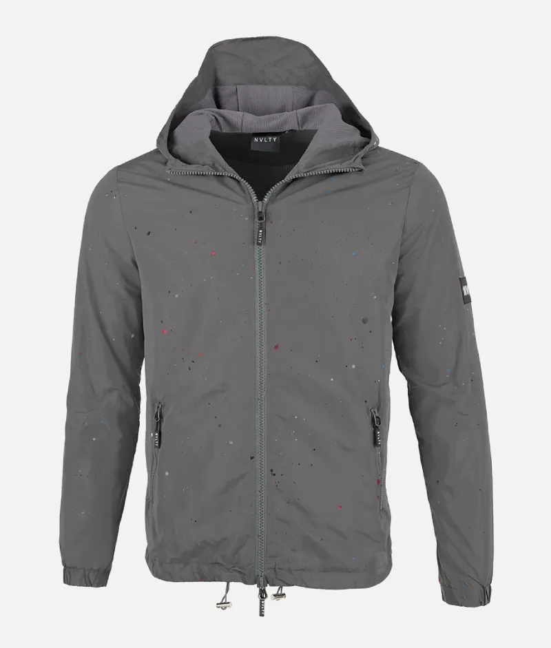 Nvlty Paint Windbreaker Charcoal Grey | Upto 30% Off