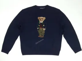 Nwt Polo Ralph Lauren Navy Blue Preppy Bear Cotton Sweater