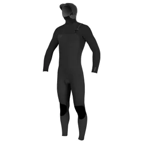 O'Neill Hyperfreak 4/3+mm C/Z Full Wetsuit With Hood - Black/Black