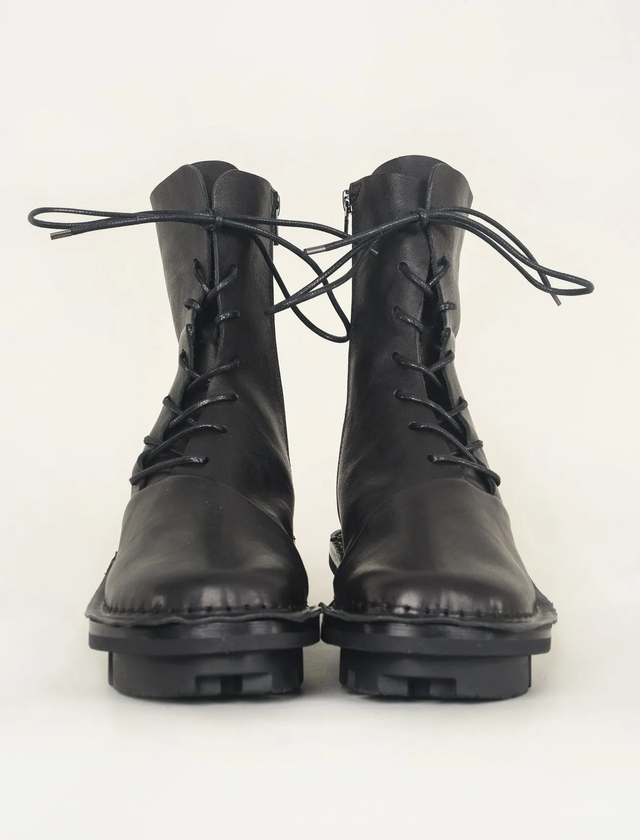 Oblique Combat Boot, Black Waw