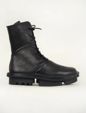 Oblique Combat Boot, Black Waw