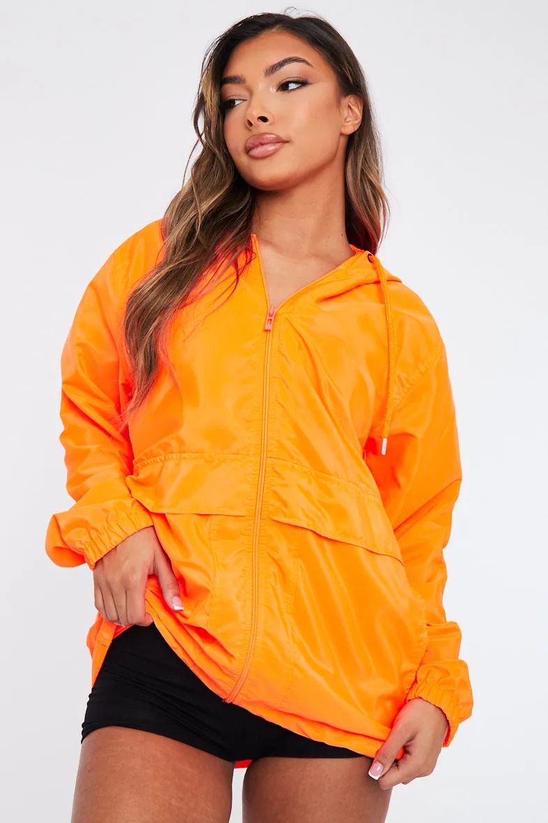 Orange Shell Zip Up Windbreaker - Ginnie