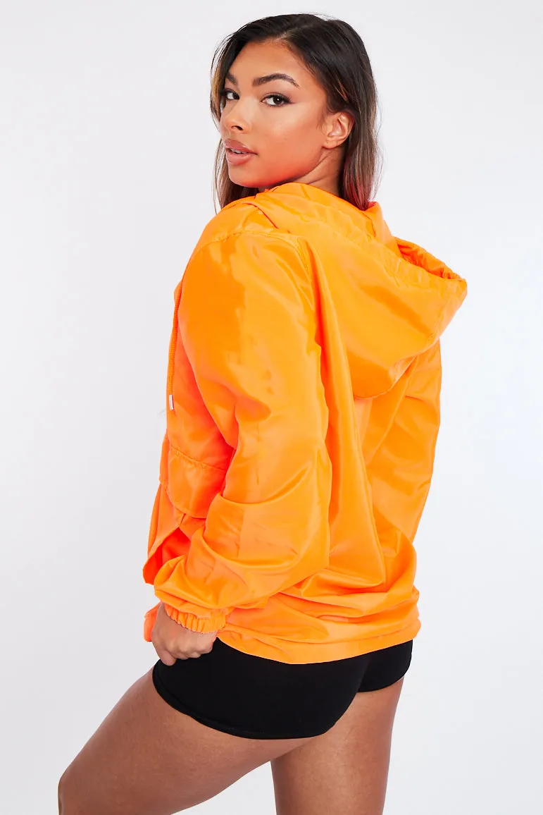 Orange Shell Zip Up Windbreaker - Ginnie