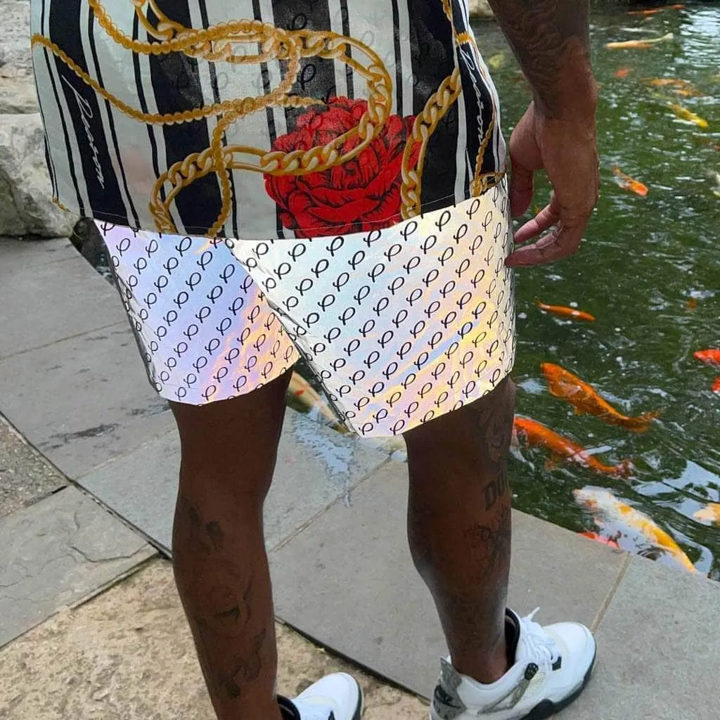 P Logo Reflective Swim Shorts