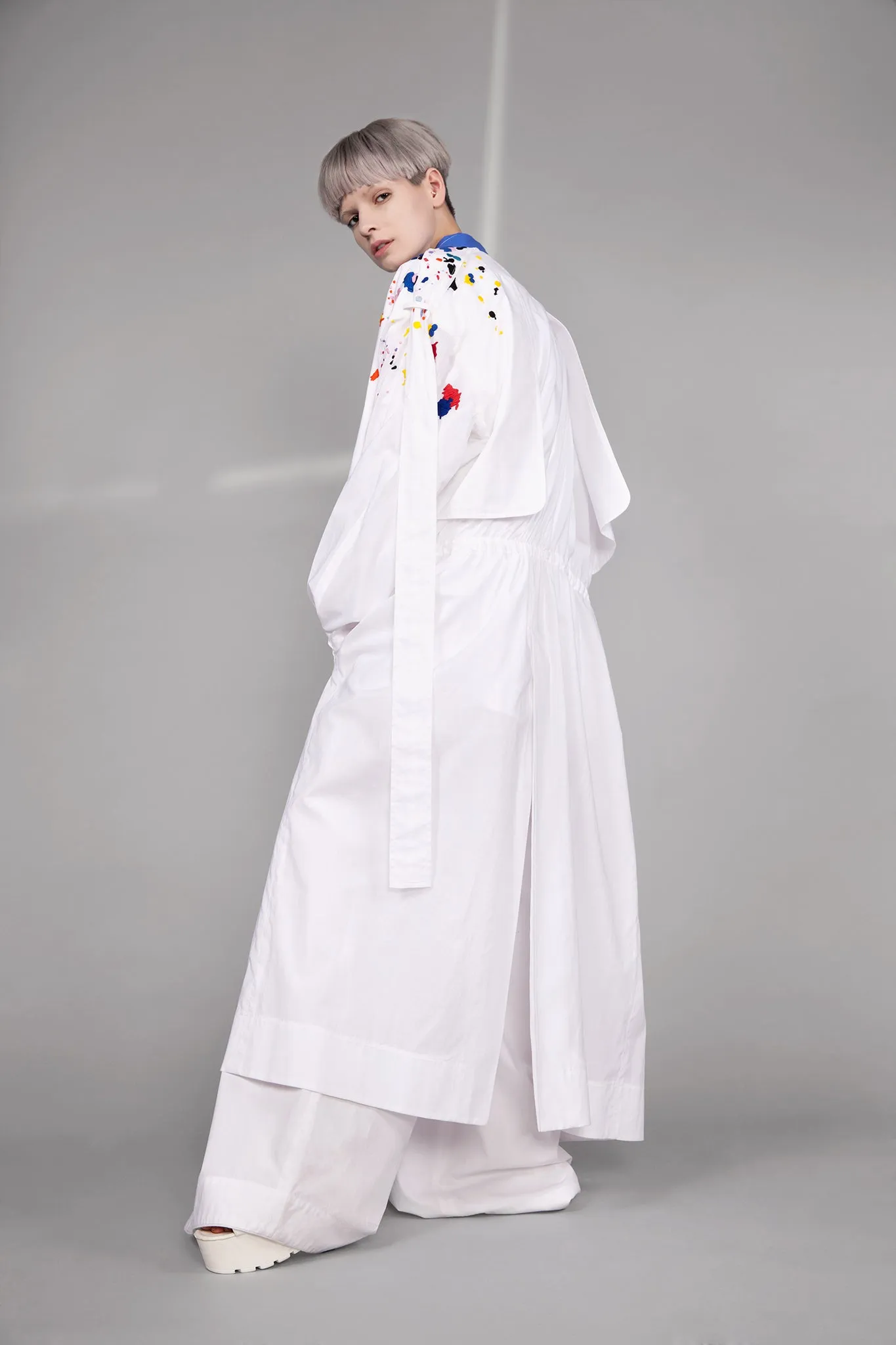 Paint Splash Embroidered Helios Trench Coat