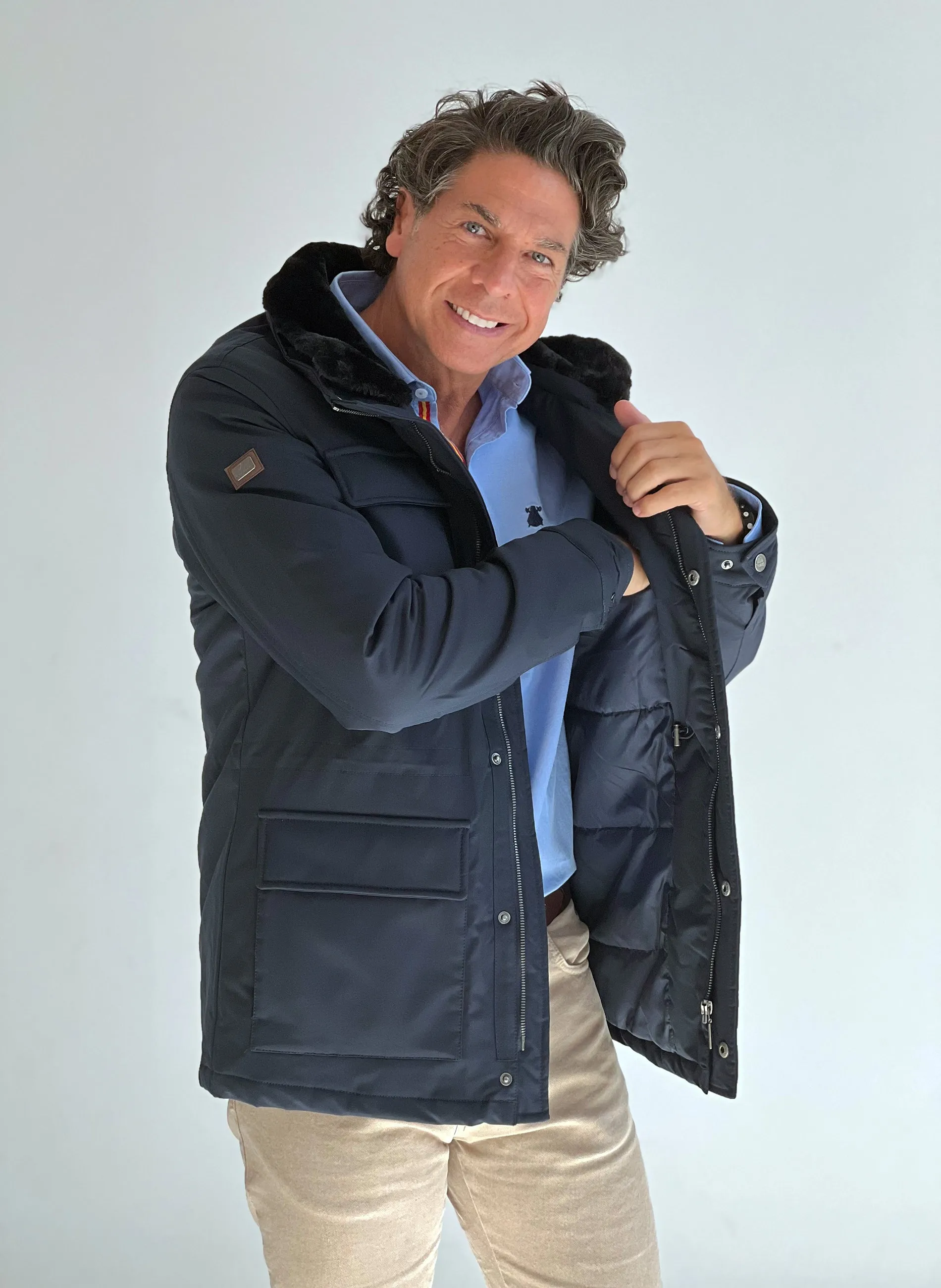 Parka Hombre Cuello Pelo