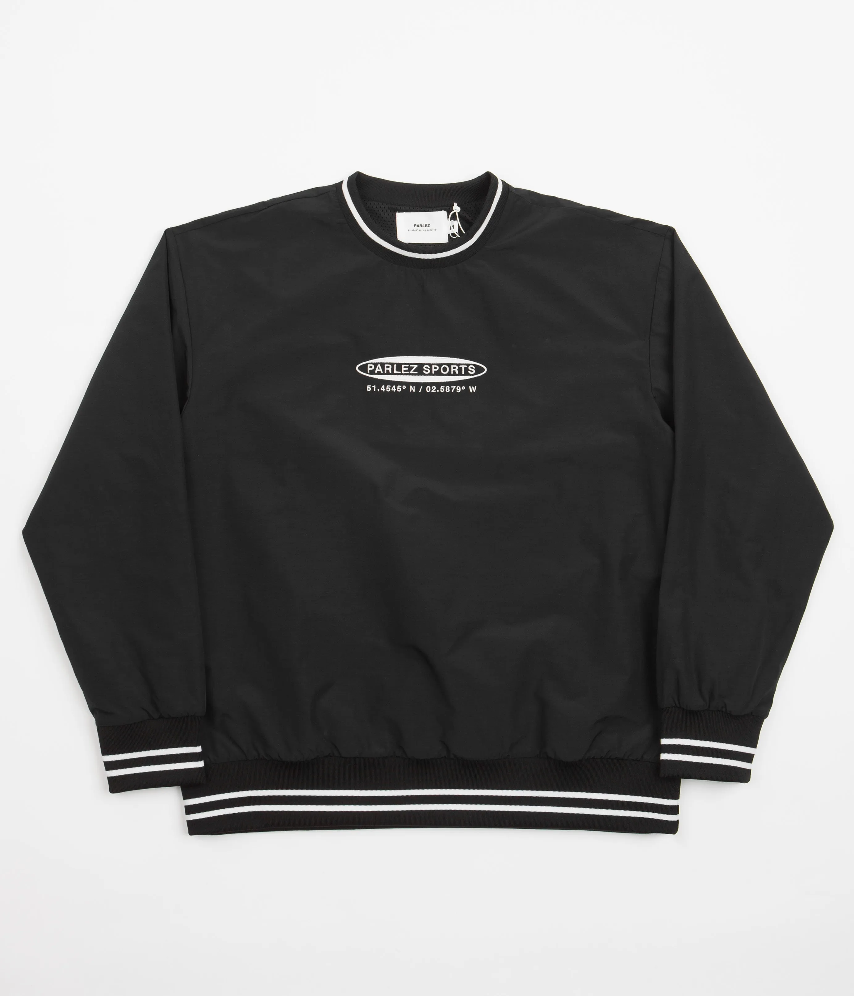 Parlez Parker Windbreaker Crewneck Sweatshirt - Black