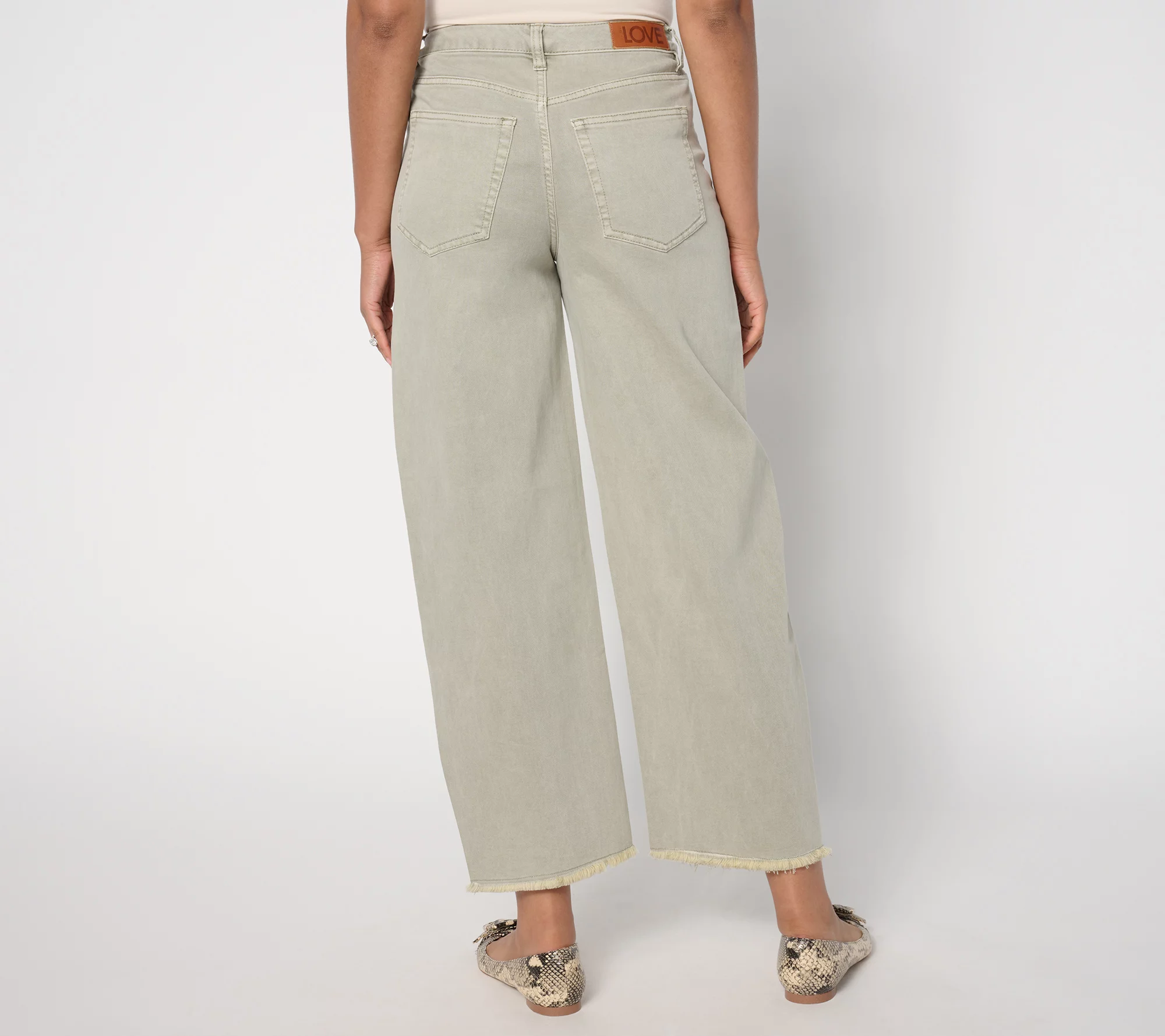 Peace Love World Regular Full Leg Jeans with Fray Hem