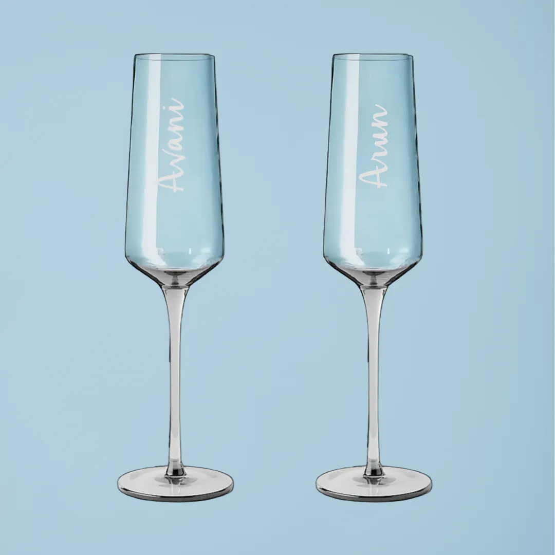 Personalized Champagne Flutes - Premium Engraved Champagne Glasses