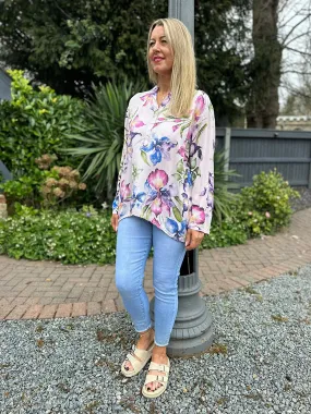 Pink Flower Pattern Blouse April