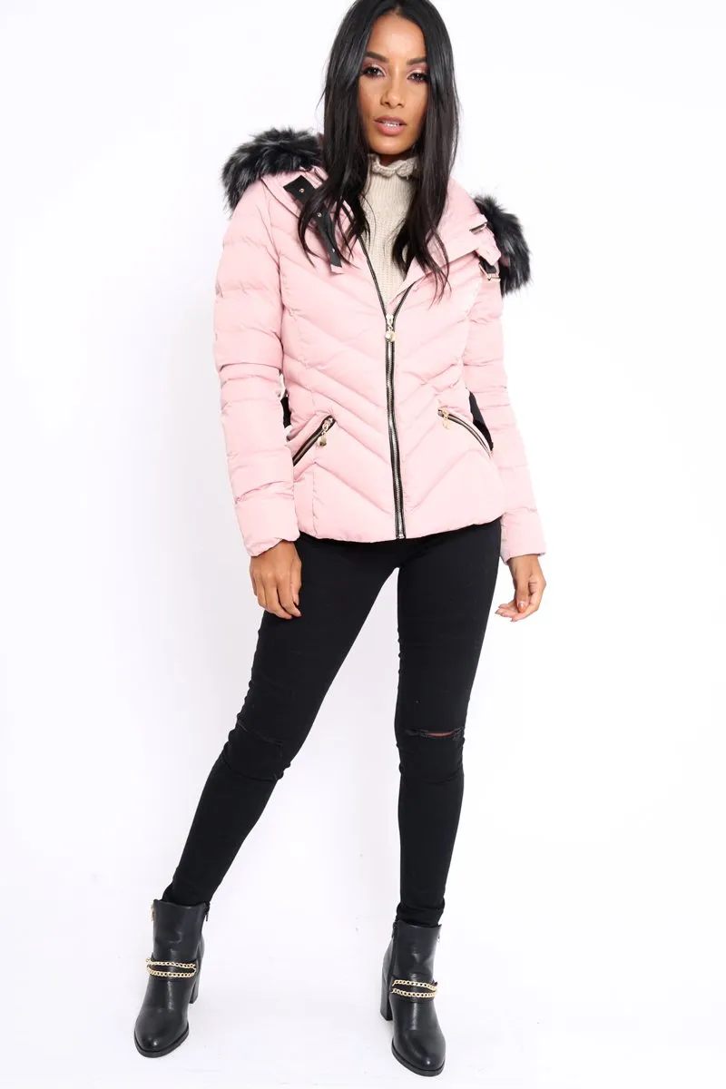 Pink Quilted Coat - Poppie