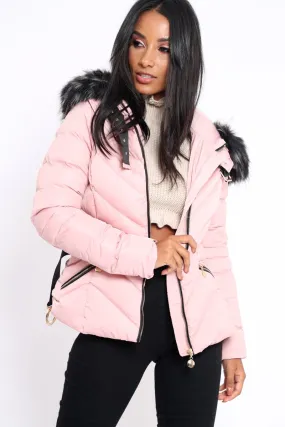 Pink Quilted Coat - Poppie