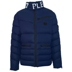 Plein Sport Padded Bold Logo Navy Blue Jacket