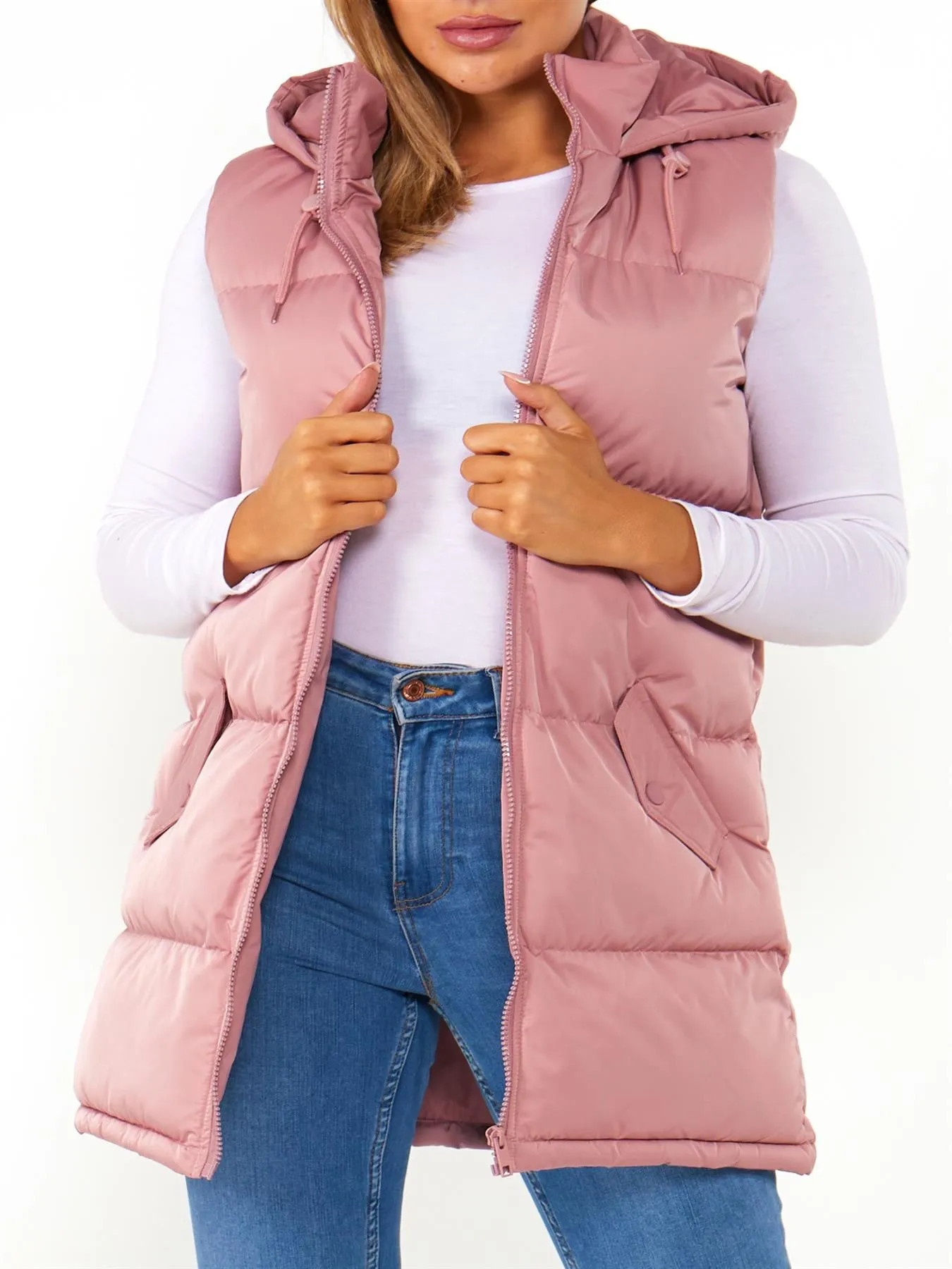 Plus Size Gilet Bodywarmer Jacket, Black, Pink, UK Sizes 18 to 25