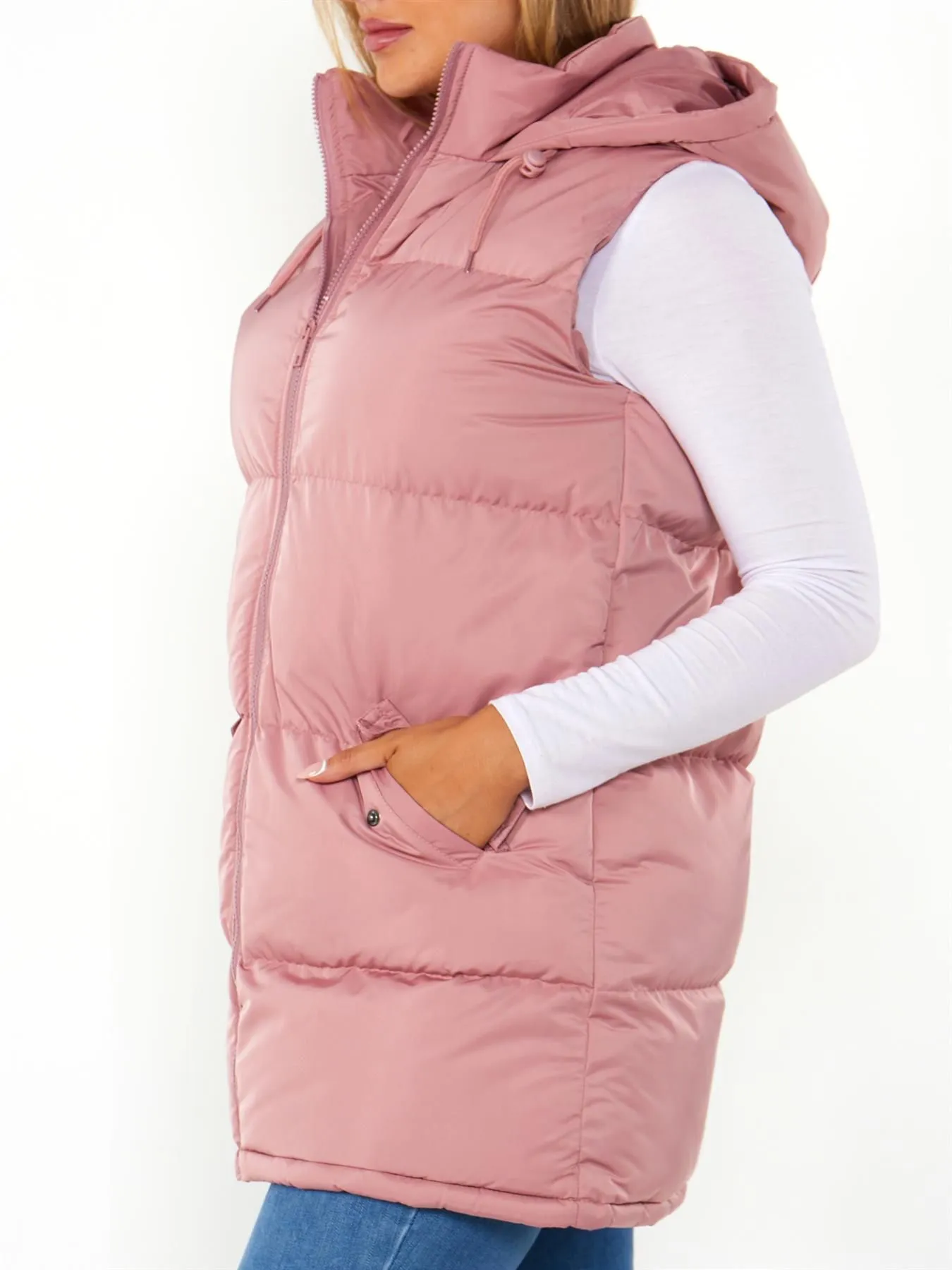 Plus Size Gilet Bodywarmer Jacket, Black, Pink, UK Sizes 18 to 25