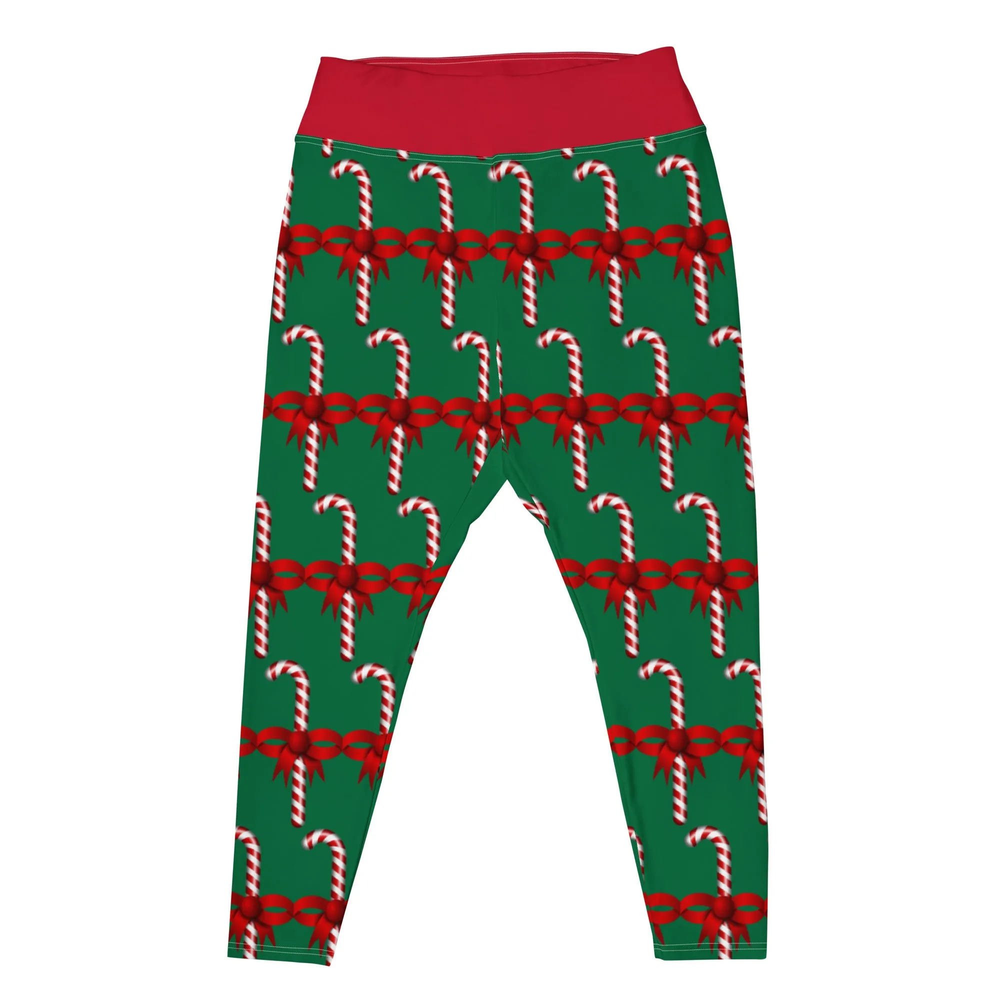 Plus Size Leggings Candy Cane