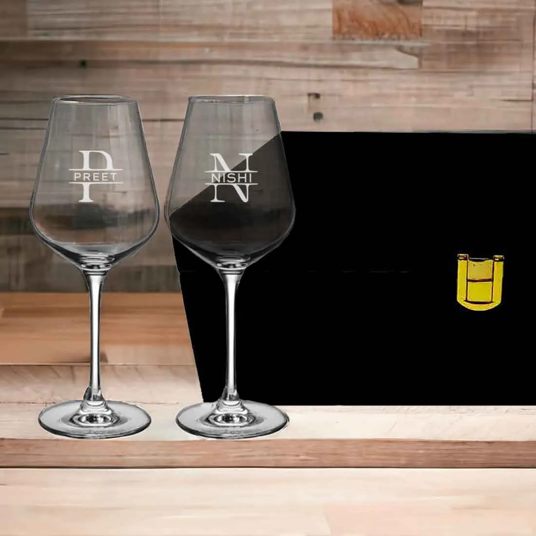 Premium Wine Glass with Name - Custom Engraved Wine Glasses