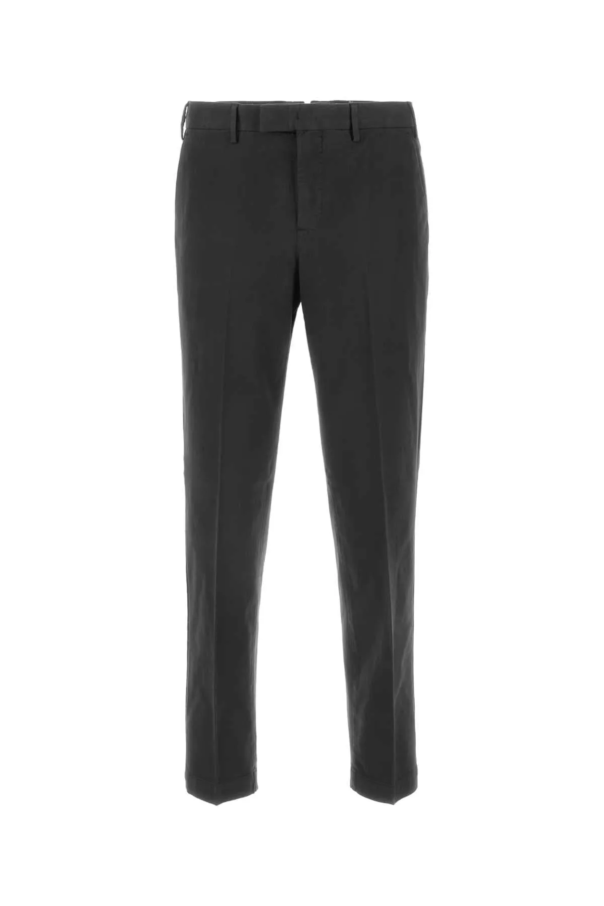 Pt Torino Dark Grey Stretch Cotton Blend Pant