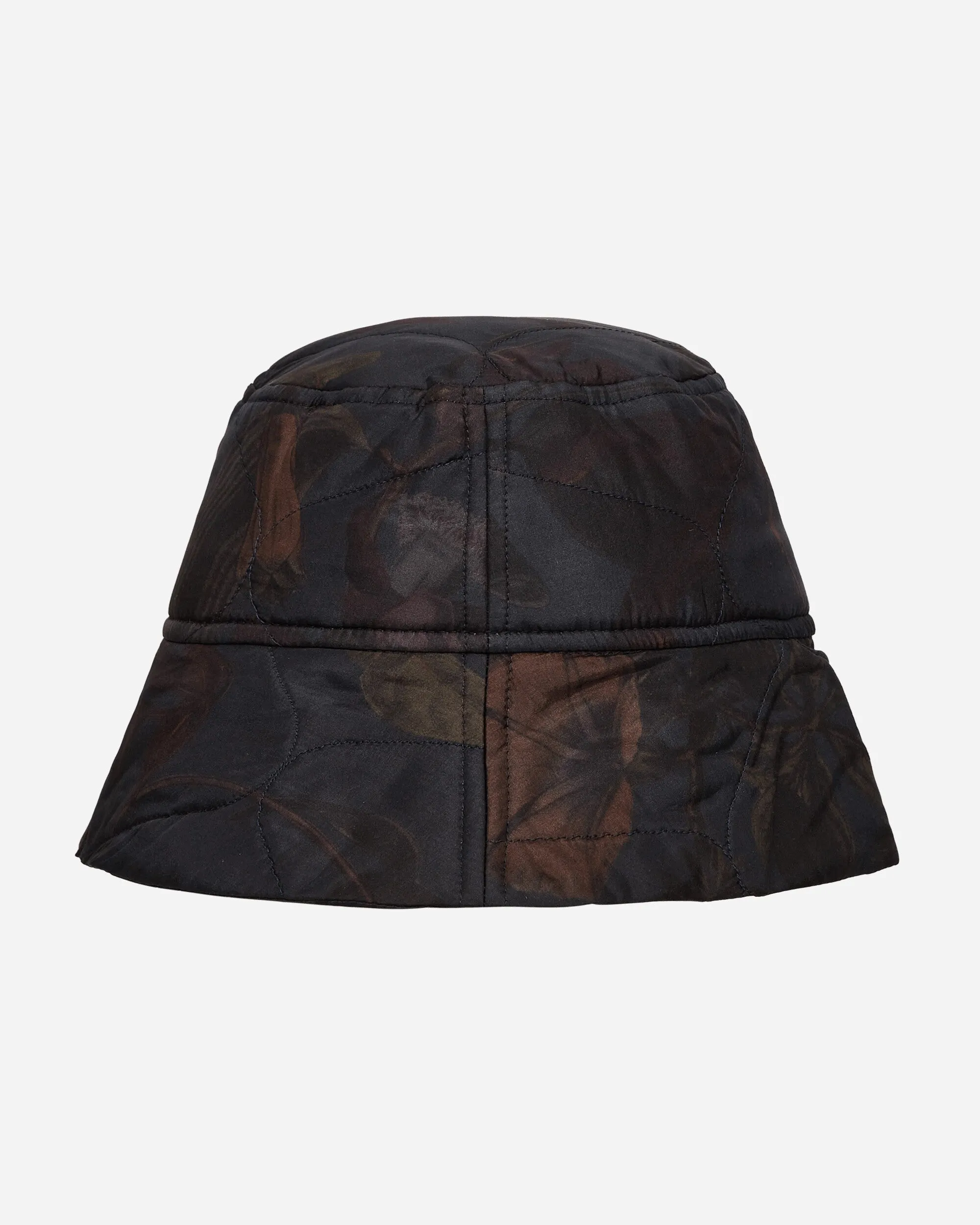 Quilted Floral Bucket Hat Navy