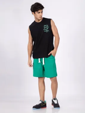 Radiant Green Knitted Shorts Men