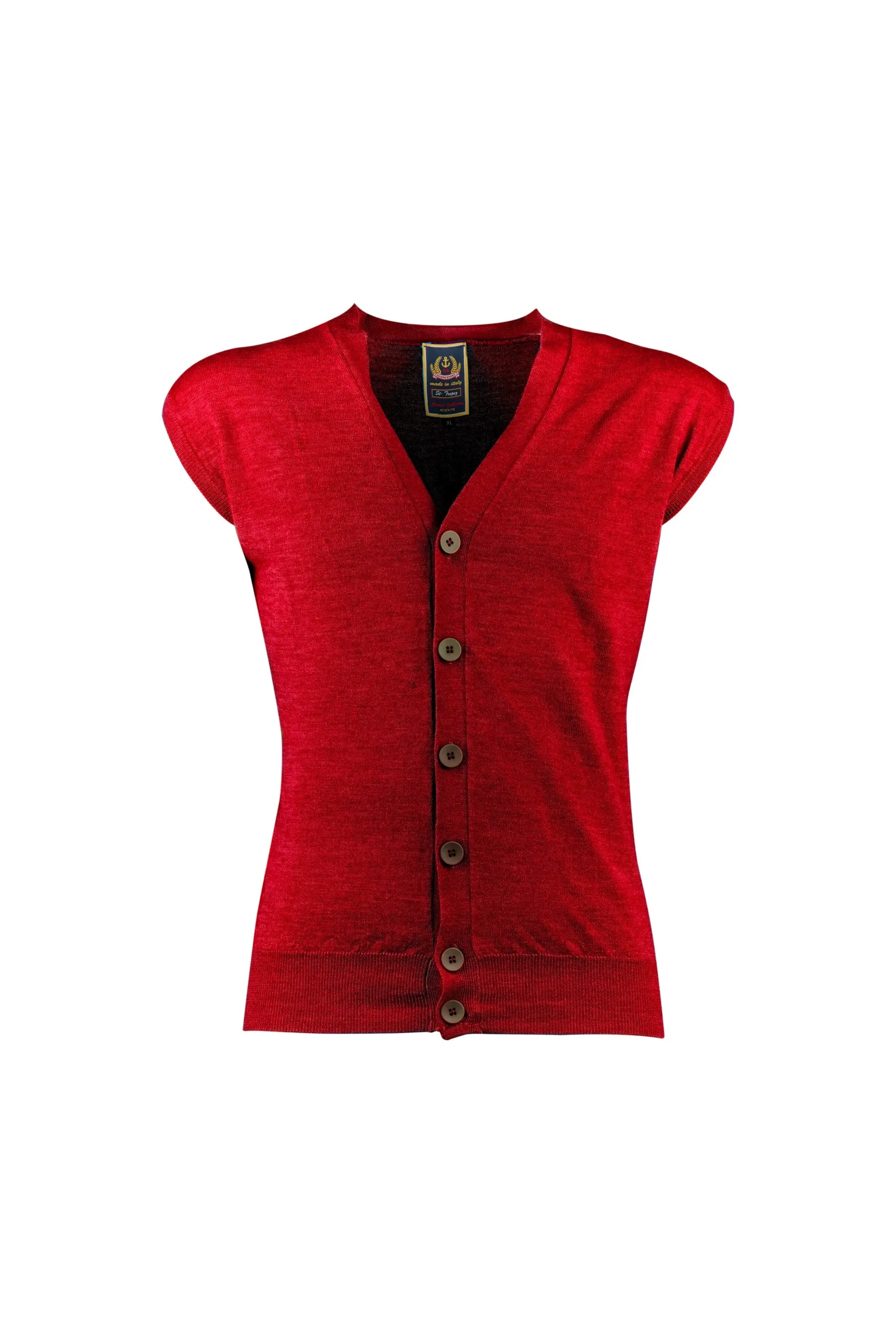 Red Merino Wool Vest