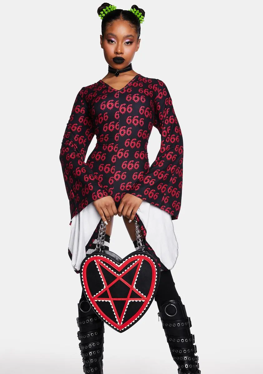 Red Pentagram Heart Bag-