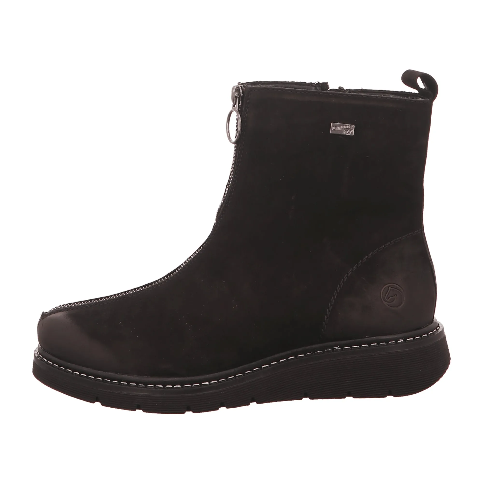 Remonte Women's Black Comfort Ankle Boots with Lambswool Lining and Nubuck Leather