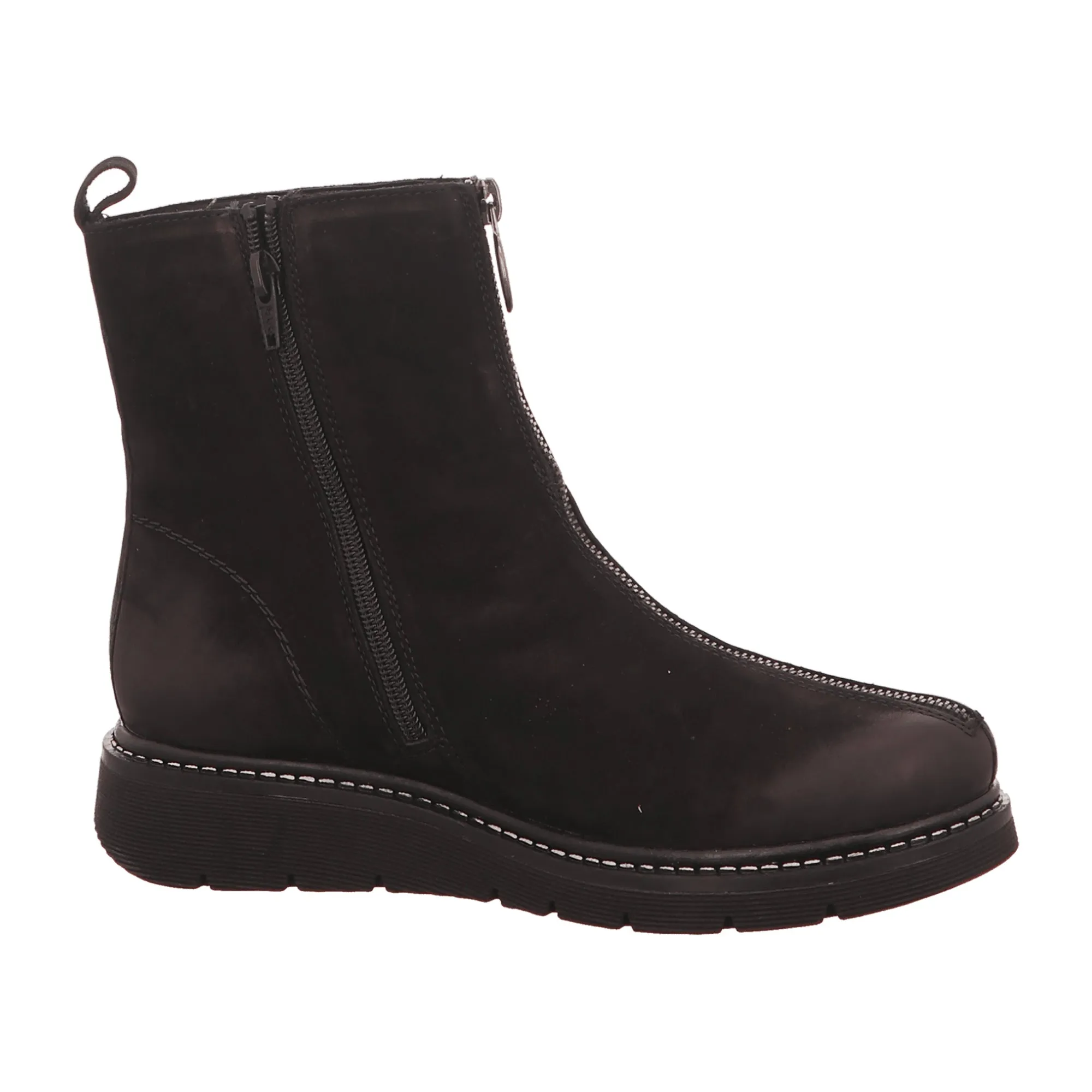 Remonte Women's Black Comfort Ankle Boots with Lambswool Lining and Nubuck Leather