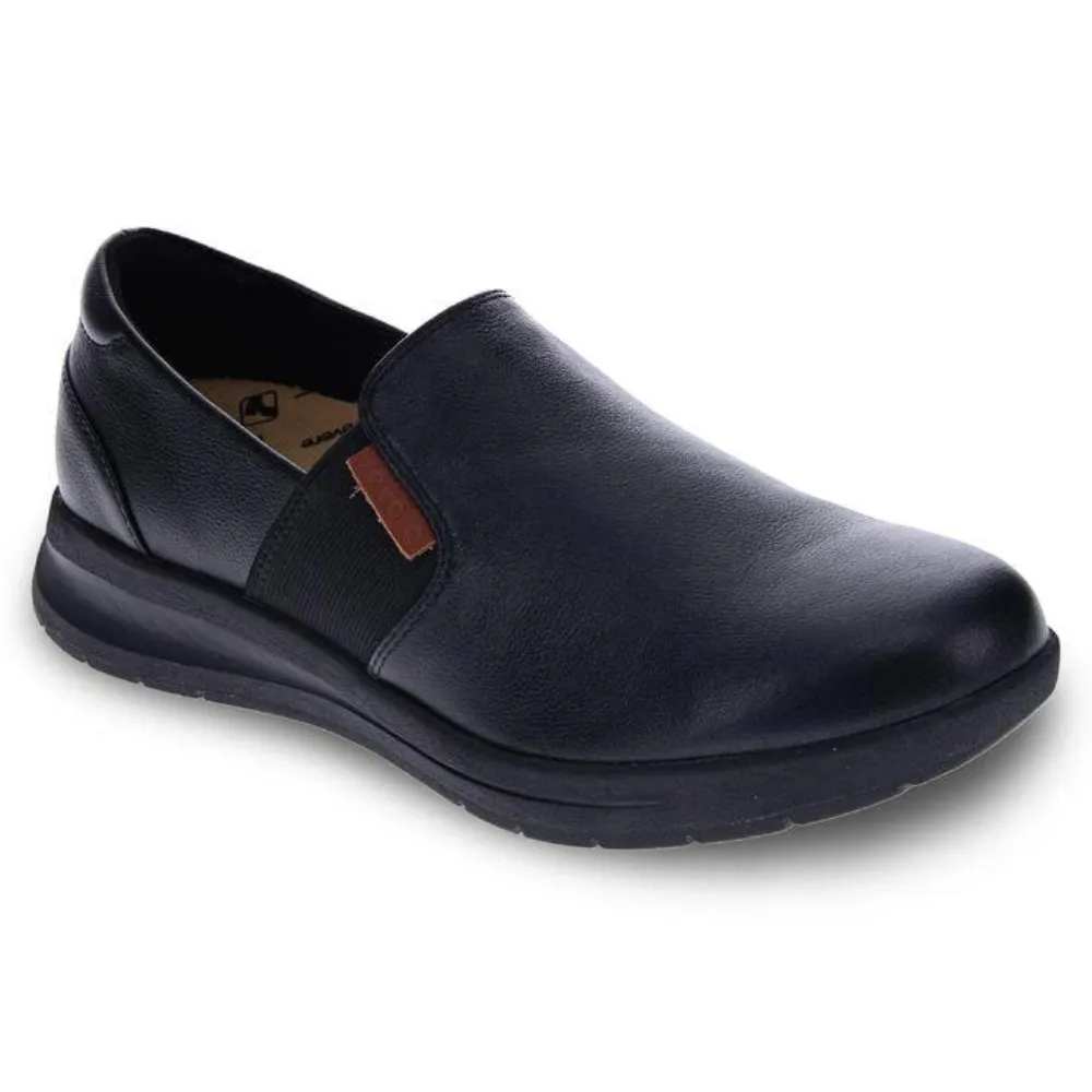 Revere Panama Black Leather Slip-On Sneaker (Women's)