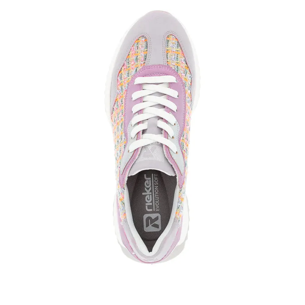 REVOLUTION RETRO PLAID TWEED SNEAKER MAUVE - WOMENS