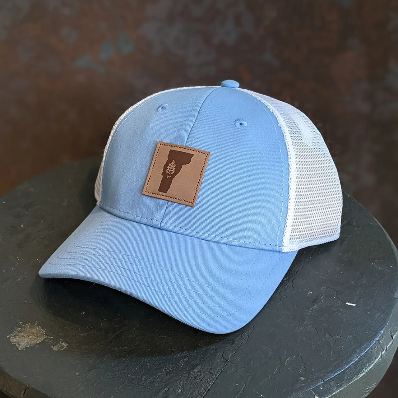 Roam VT Leather Patch Trucker Hat