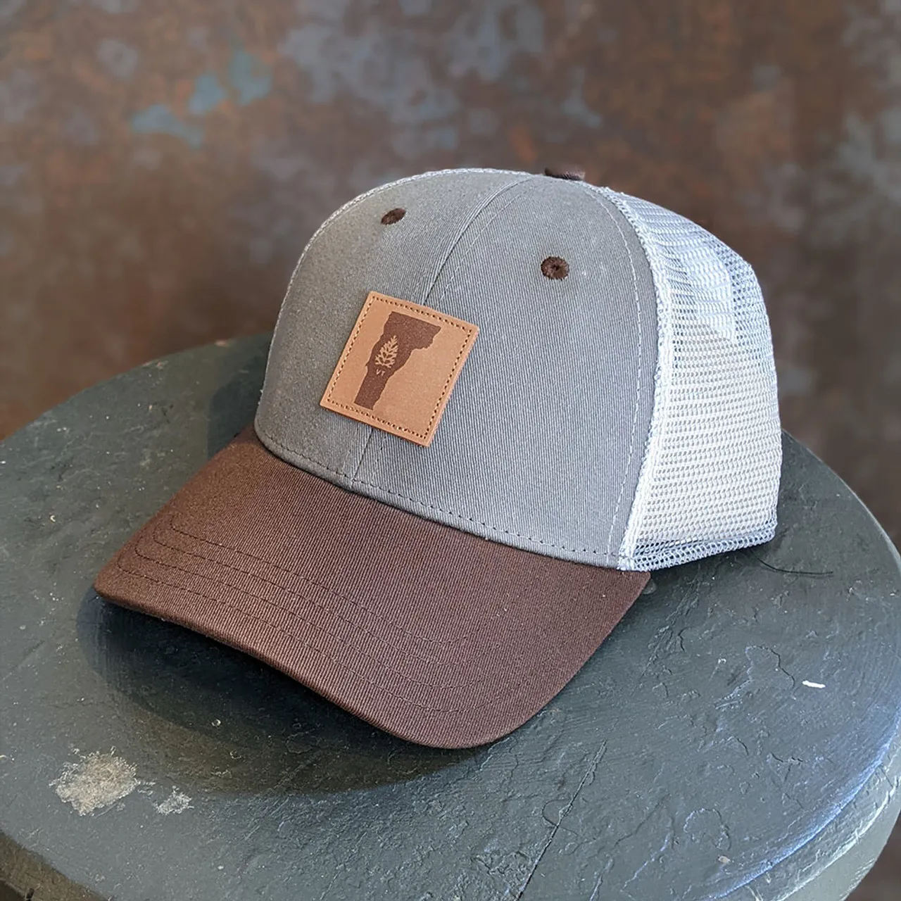 Roam VT Leather Patch Trucker Hat