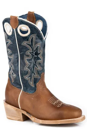 Roper Youth Unisex Ride Em Tan Leather Cowboy Boots