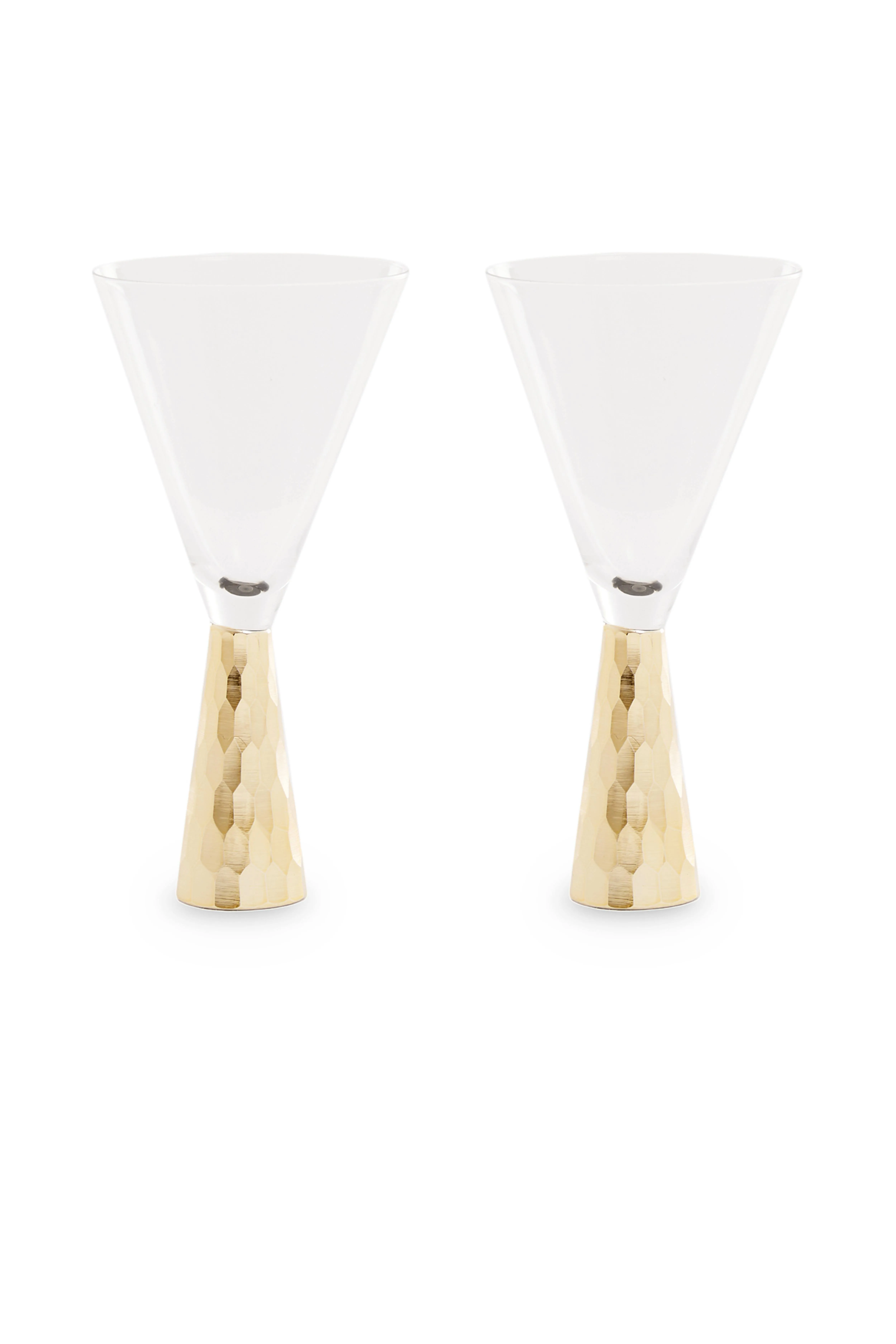 S/2 Astrid Wine Glasses - Clear And Gold - Interiors by Premier - Home All | H&M GB