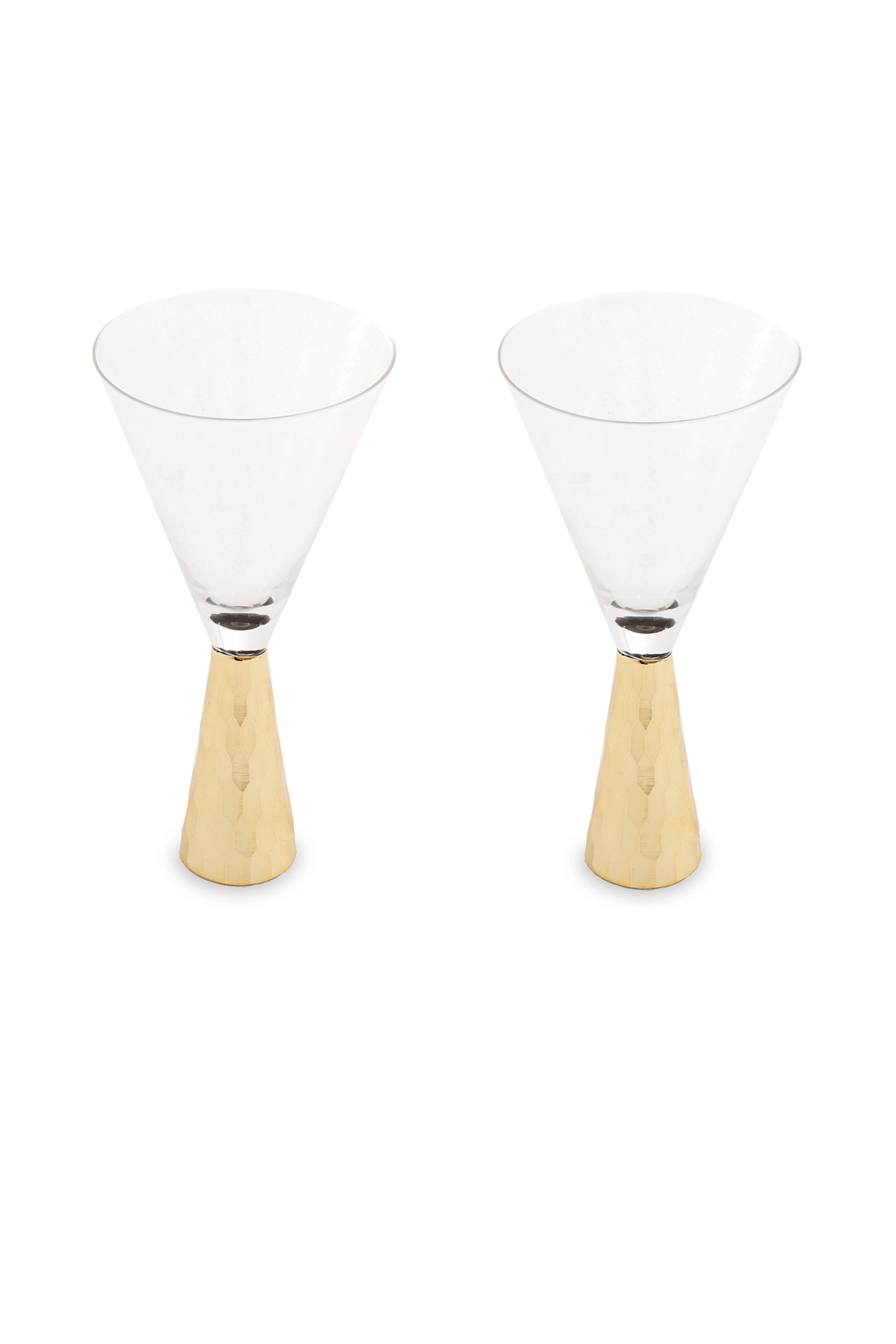 S/2 Astrid Wine Glasses - Clear And Gold - Interiors by Premier - Home All | H&M GB