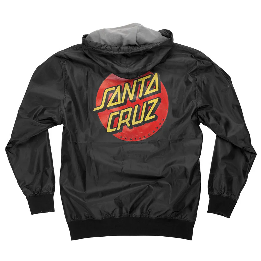 Santa Cruz Classic Dot Hooded Windbreaker Jacket Black