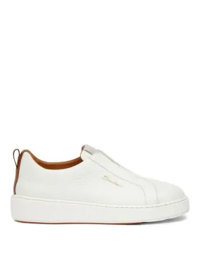 Santoni Leather Slip-On Sneaker