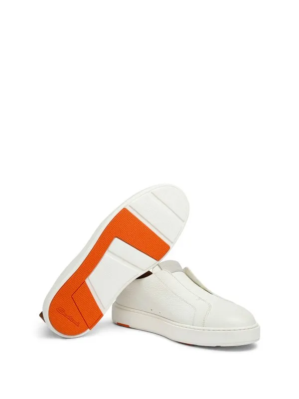 Santoni Leather Slip-On Sneaker