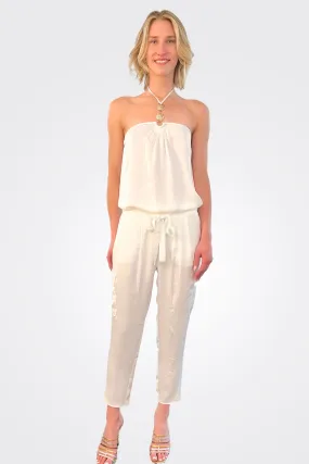 Satin Pocket Allyn Pant - Ivory