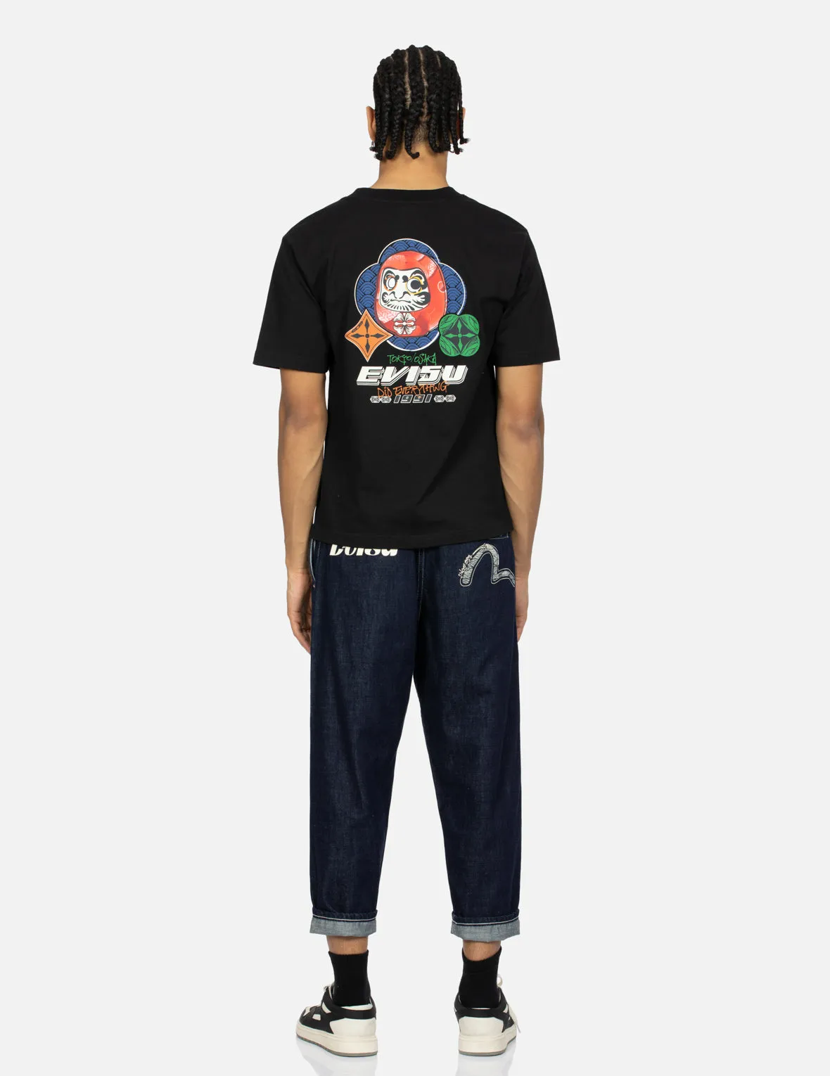 Seagull and Logo Print Balloon Fit Jeans