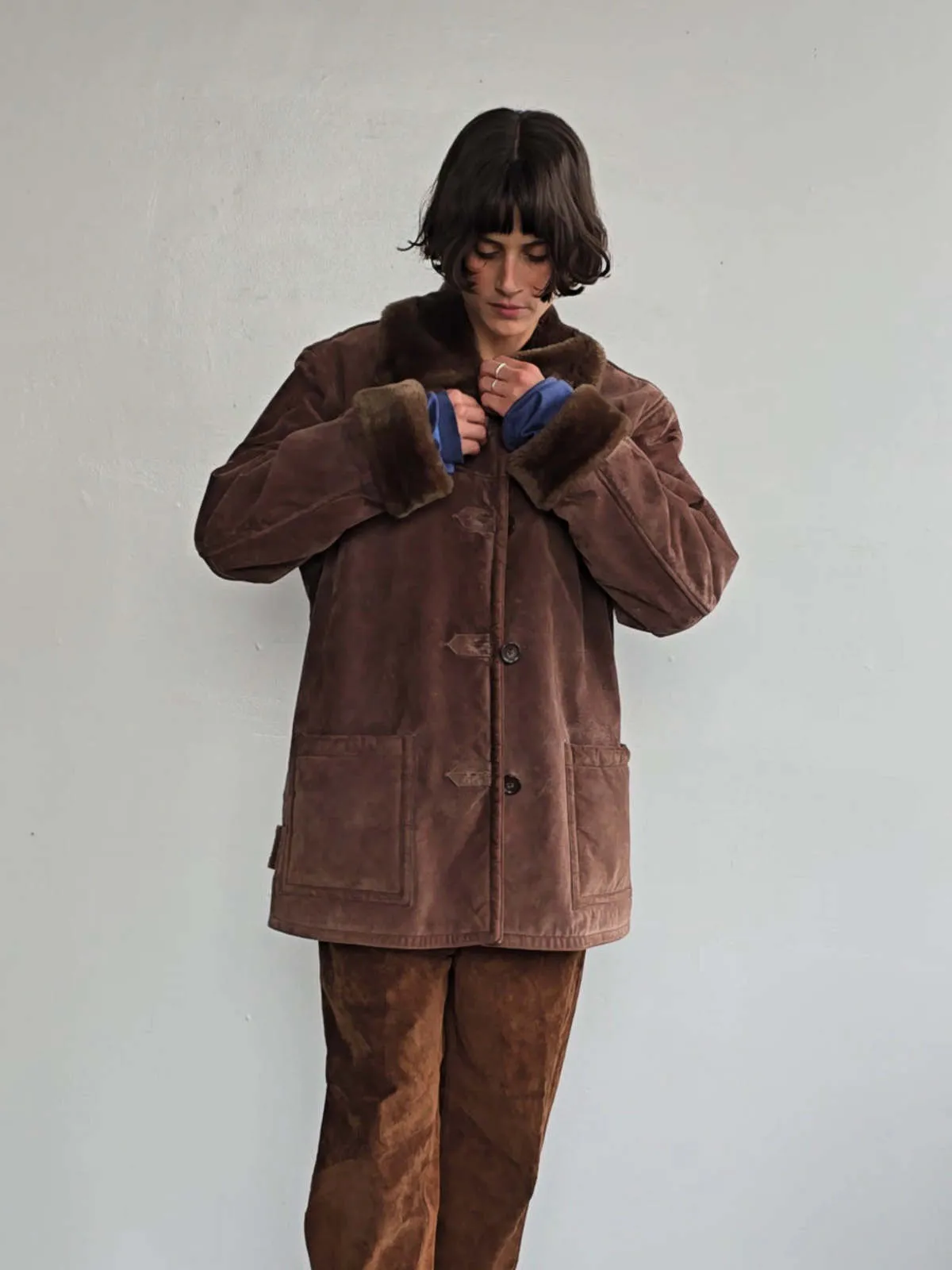 Shearling Chore Coat - Cinnamon