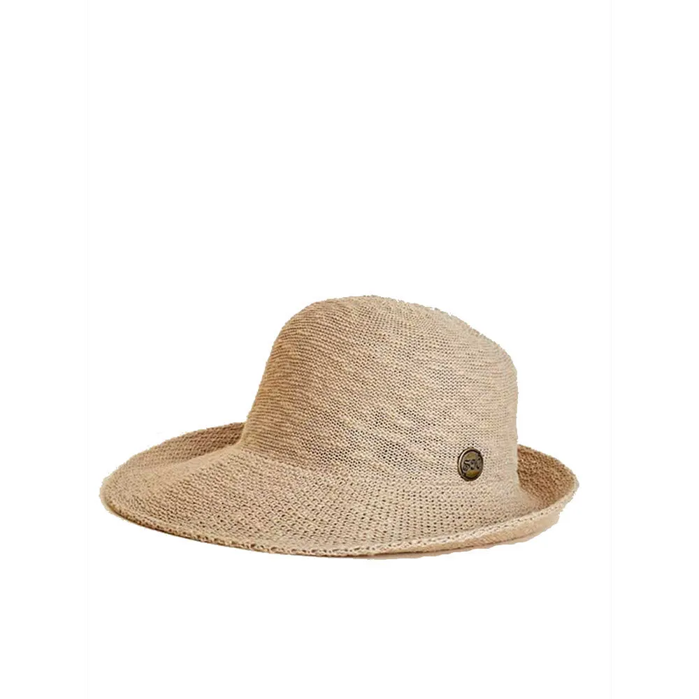 SHIHREEN TURN BRIM HAT LIGHT BEIGE