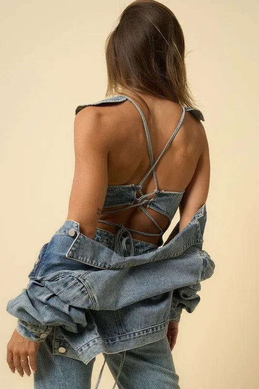 SIDE SLIT BACKLESS JUMPSUIT