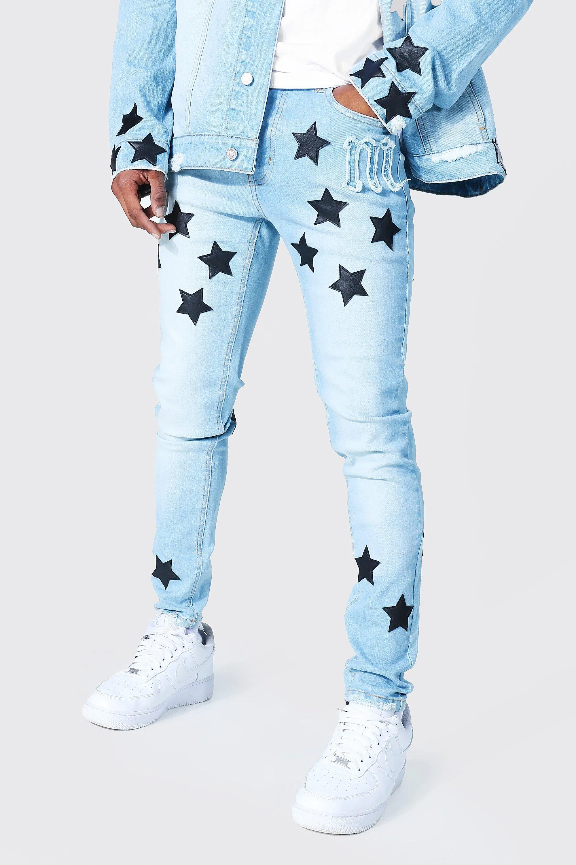 Skinny Stretch Pu Star Jeans