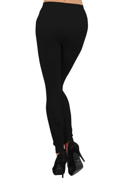 Solid Fleece Lined Leggings (Black)