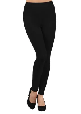 Solid Fleece Lined Leggings (Black)